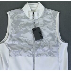 G/FORE Vest Mens Small White Skull Camo Tech Interlock Performance Golf New